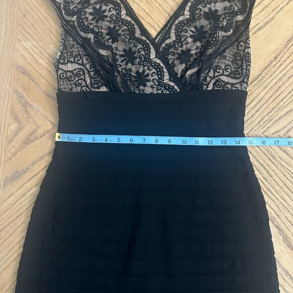 Andre Oliver Black Lace Sleeveless Dress With Pleated Bodice - Picture 10 of 13